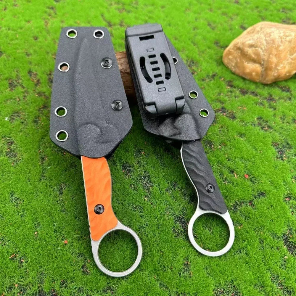 TOOR Tactical Straight Knife G10 Handle 440c Blade with Sheath Outdoor Camping Survival Hunting Defense Durable Knife Men's Gift