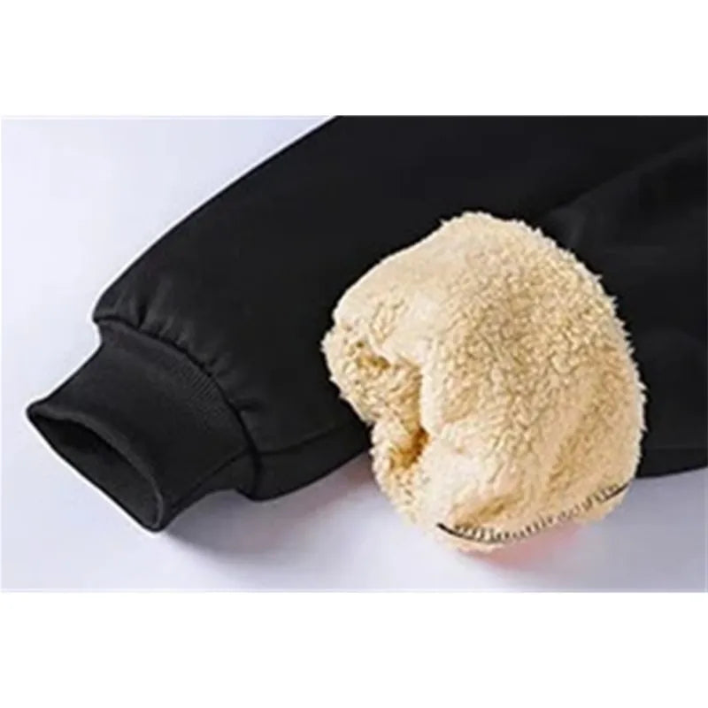 Autumn Winter Men's Lambswool Sweatpants Fashion Wide Loose Casual Men Fleece Thicken Warmer Sports Long Pants Joggers Trousers