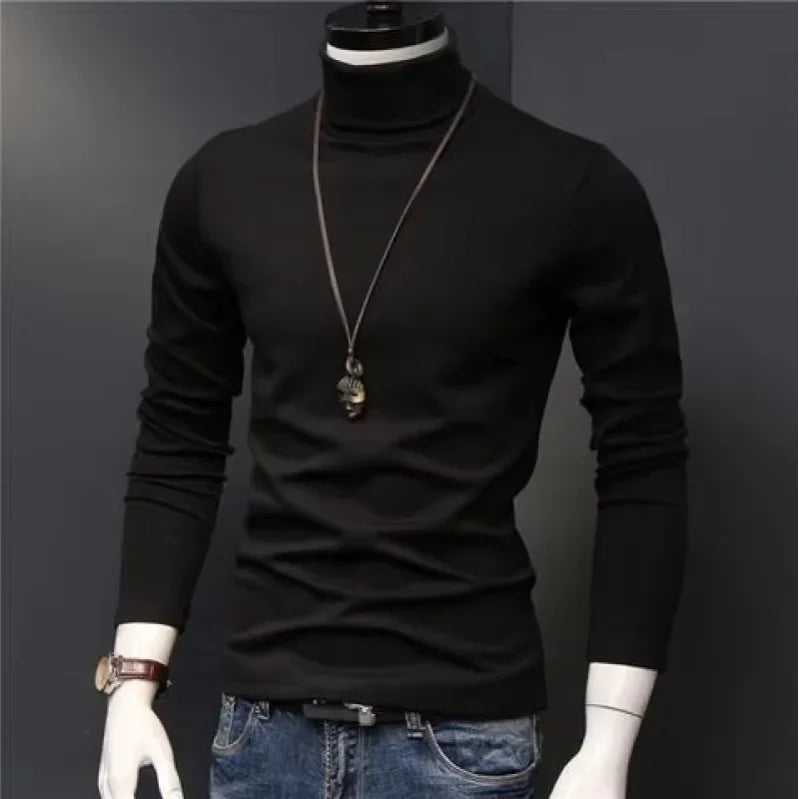 Thermal Underwear Tops Men Winter Clothes Thermal Shirt Autumn Men's Winter Tights High Neck Thin Slim Fit Long Sleeve T-shirt