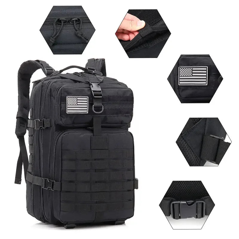50L Man Tactical Backpacks Outdoor Traveling Bags Outdoor 3P School Pack EDC Molle Pack For Trekking Hunting Bag