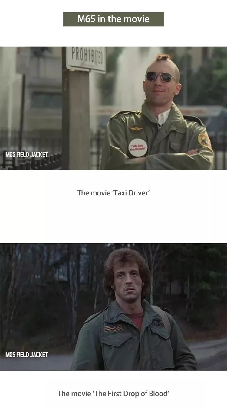 M65 Field Jacket, Men's Military Jacket, Retro Multi Pocket Collar Zipper Jacket, 100% Cotton