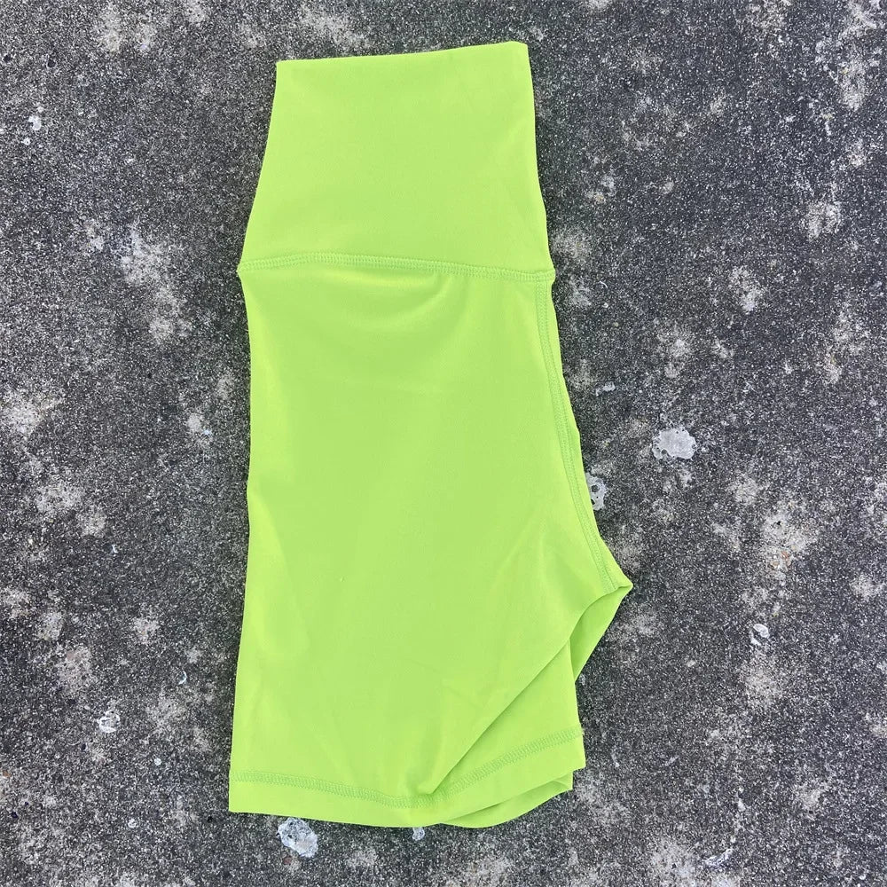 Solid Color High Waist Yoga Short Leg Cycling Women Fitness Sports Short Comprehensive Training Jog Squat Proof Internal Pocket