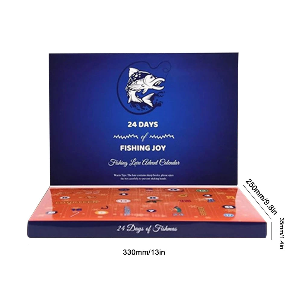Christmas Fishing Lures Advent Calendar Creative Fishing Lures Set Calendar Box Festival Theme Xmas Surprise Gift for Fisher