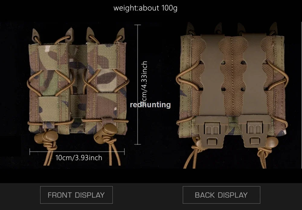 9mm Magazine Pouch Tactical Molle Triple Magazine Pouch Double-Layer Mag Pouches Universal Cartridge Holder for Hunting CS Vest