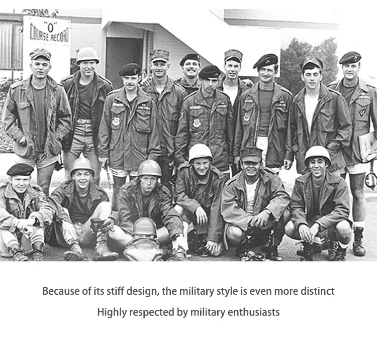 M65 Field Jacket, Men's Military Jacket, Retro Multi Pocket Collar Zipper Jacket, 100% Cotton