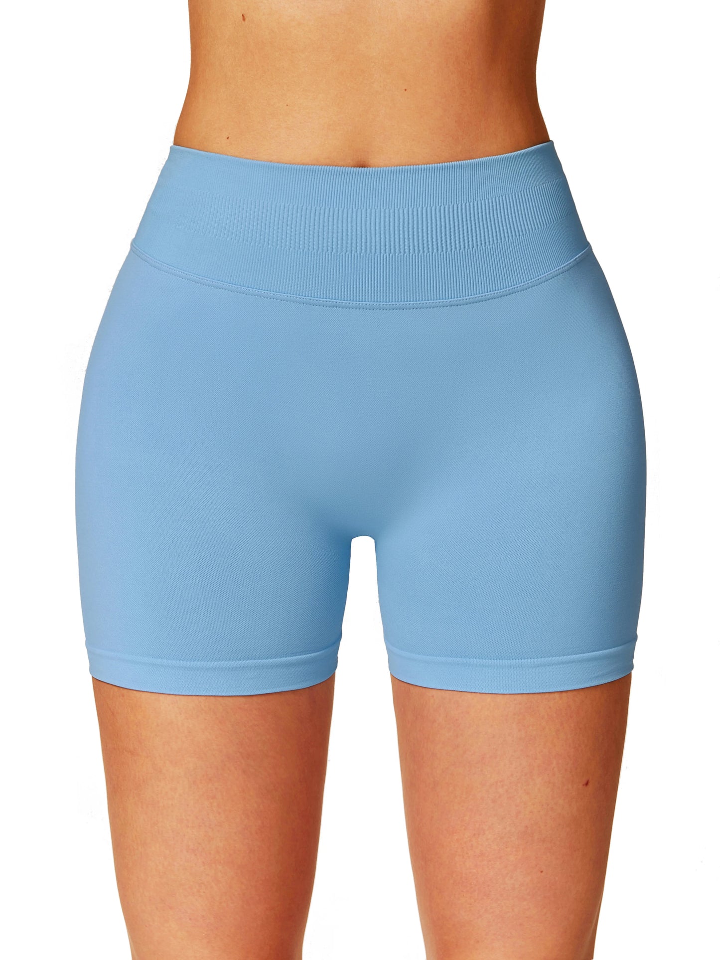 Seamless Fitness Shorts Women's Summer Thin Stretch High Waist Hip Yoga Shorts Sports Running Breathable Quick Drying Training P