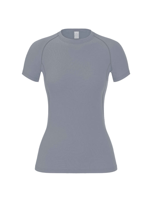 Women's compression shirt, short-sleeved sports yoga running T-shirt summer gym workout quick-drying stretch T-shirt, clothing