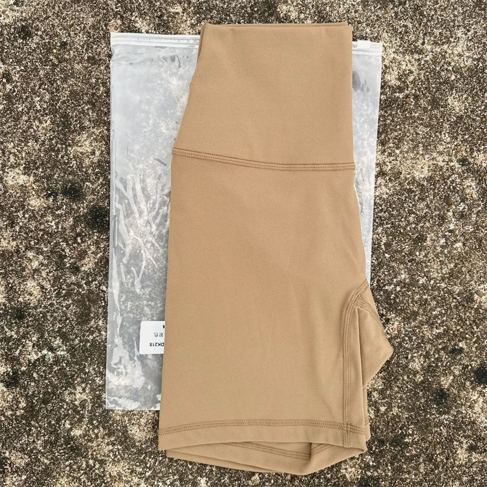 Solid Color High Waist Yoga Short Leg Cycling Women Fitness Sports Short Comprehensive Training Jog Squat Proof Internal Pocket