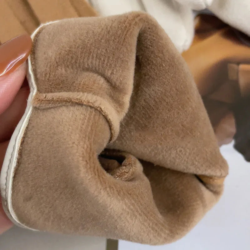 Women Autumn Winter Keep Warm Touch Screen Thin Solid Simple Gloves Cycling Drive Suede Fabric Elegant Windproof