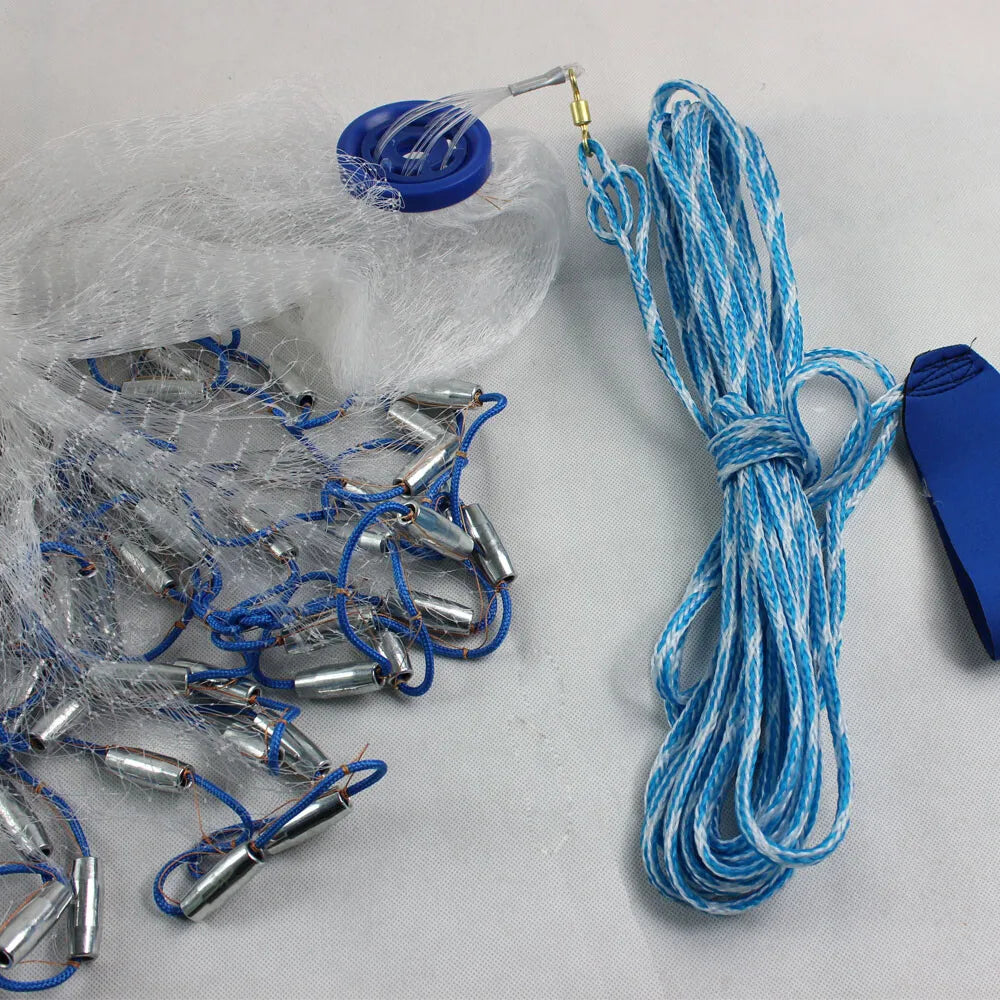 10FT Saltwater Fishing Cast Net For Bait Trap Height Easy Throw Sink 3 Meter USA