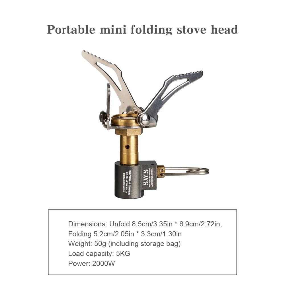 Folding Camping Stove Mini Camping Stove 2000W Outdoor Gas Burner Lightweight Portable Survival Furnace for Camping Hiking