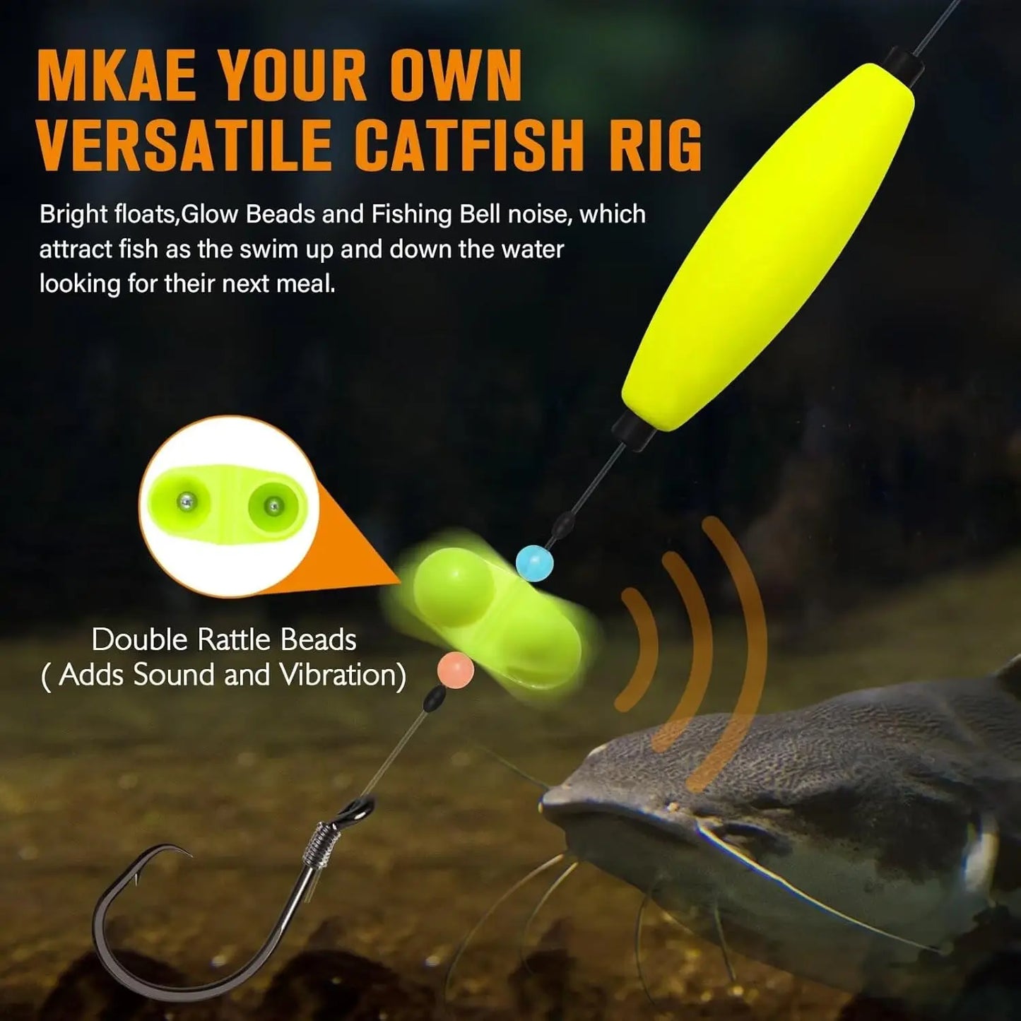 Catfishing Tackle Making Kit - 102PCS/99PCS Rig Accessories With Floats, Hooks, Swivels, and Fishing Bells