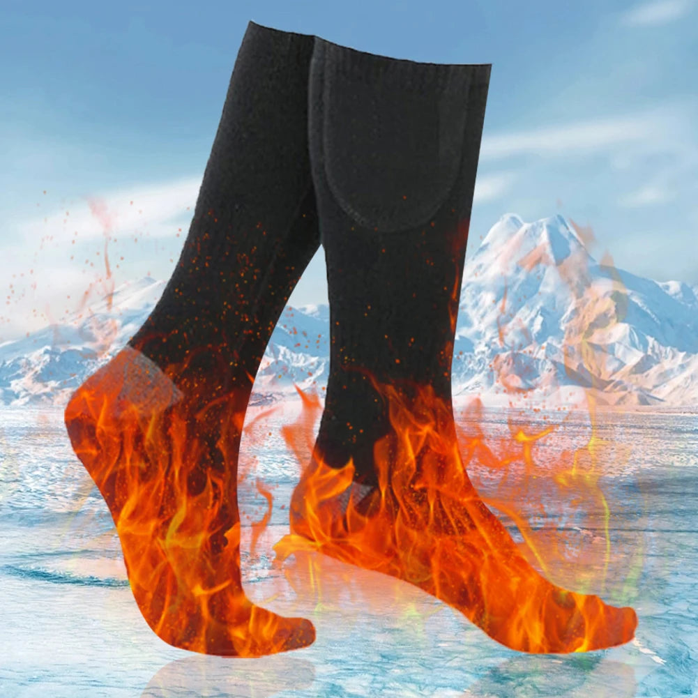 Electric Heated Socks 3 Level Temperature Electric Heating Socks Cold-Proof Skiing Sock for Cycling Camping Skating
