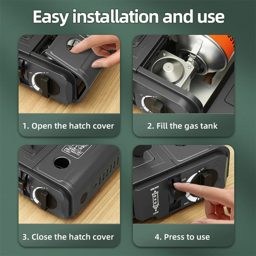 Card Stove, Household Outdoor Portable Card Stove, Gas Stove, Suitable For Camping, picnicking, Household Use