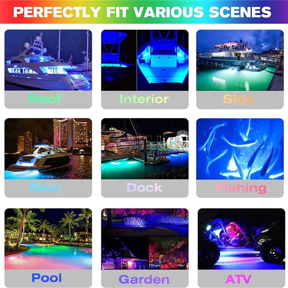 1/2Pcs 42LED Yacht Underwater Light Stainless Steel Marine Navigation Light IP68 Waterproof Marine Boat Lamp Yacht Accessories