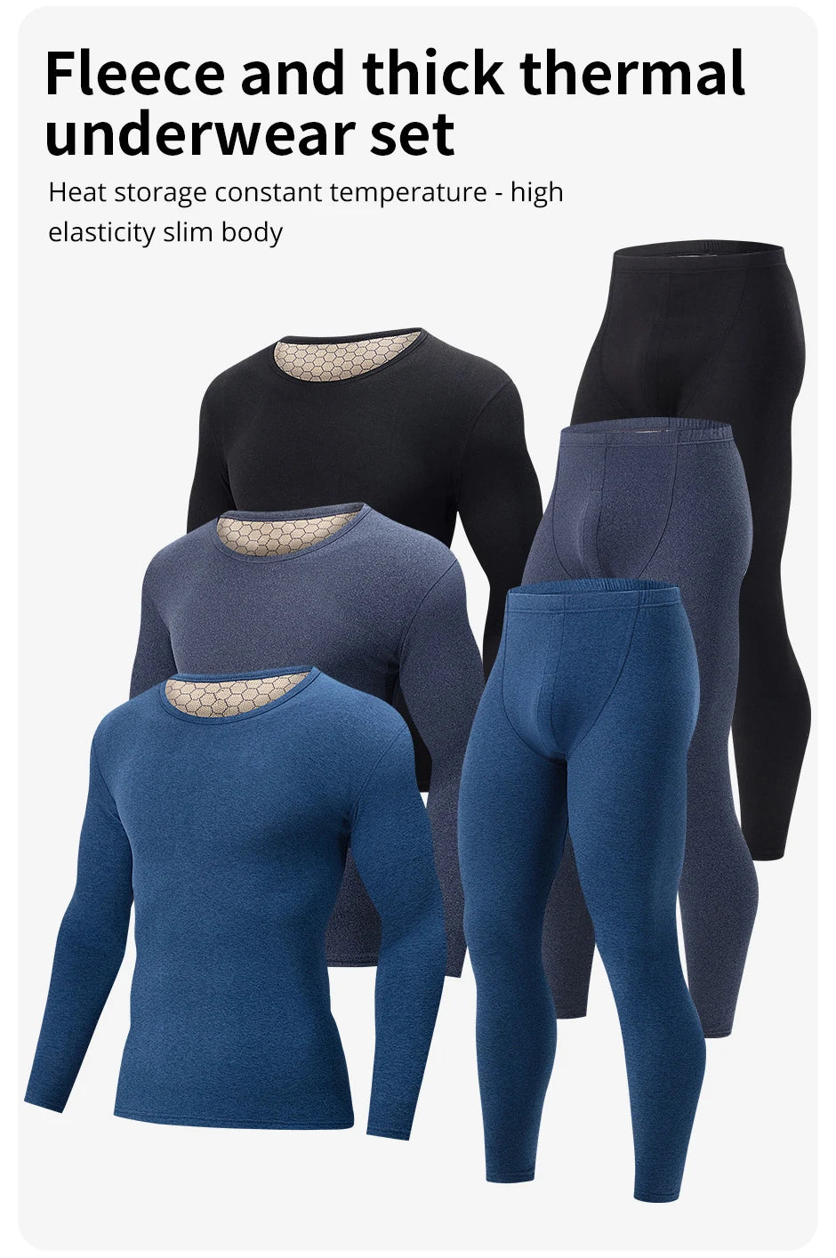 2-Piece Men's Fashion Autumn Clothes And Long-sleeved Trousers Set For Teenagers' Thermal Underwear At The End Of Autumn And Win