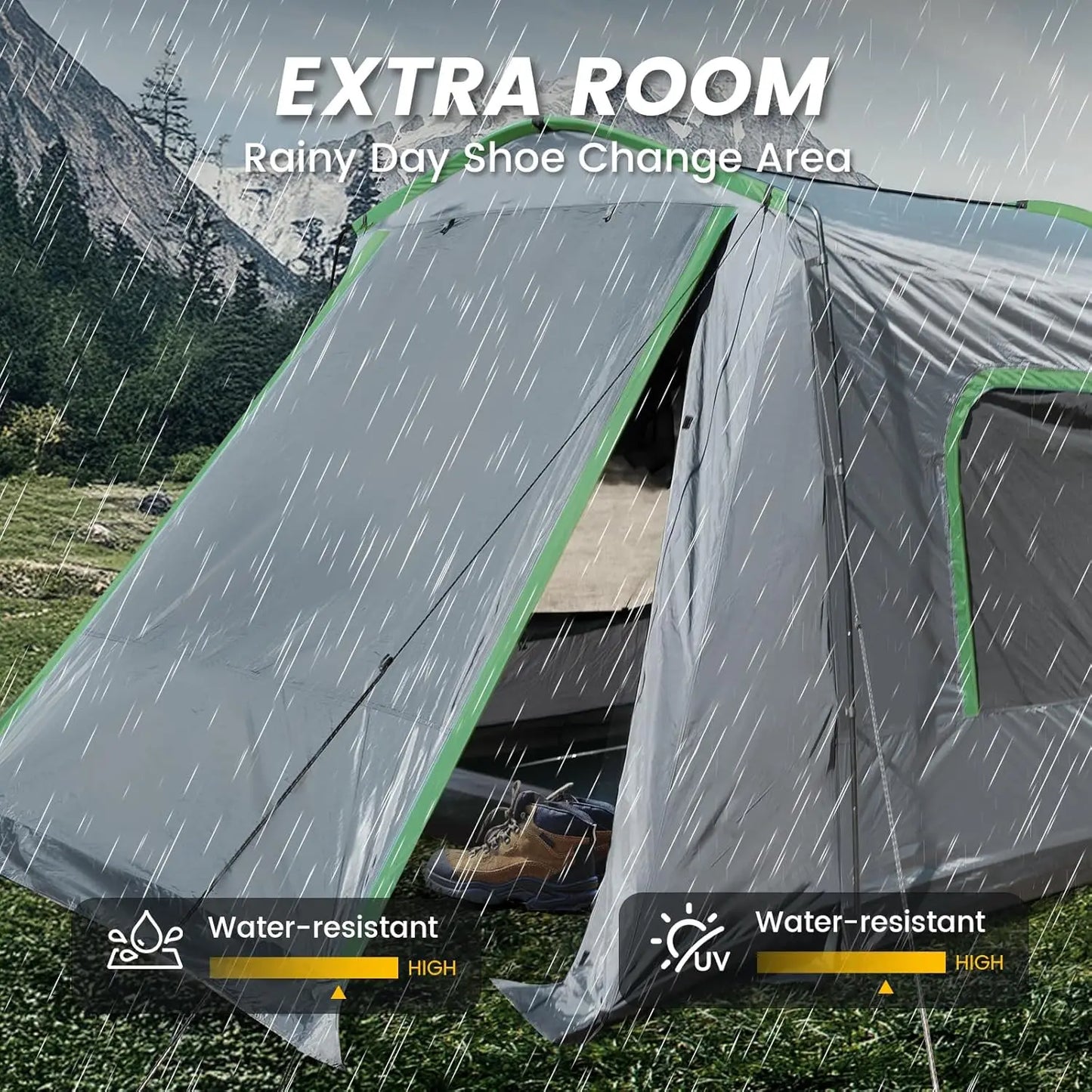 W_SUV Tent, 5-9 Person Rectangle Car Tent for Family, Waterproof & Windproof for Car Camping, Large Camping Tents with Storage