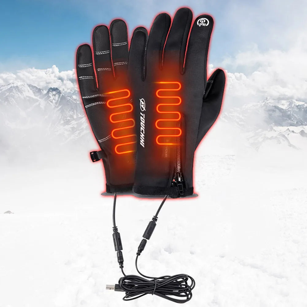 Heated Gloves Eletric Thermal Heat Gloves Winter Warm Skiing Snowboarding Hunting Fishing Waterproof Heated Rechargeable Gloves