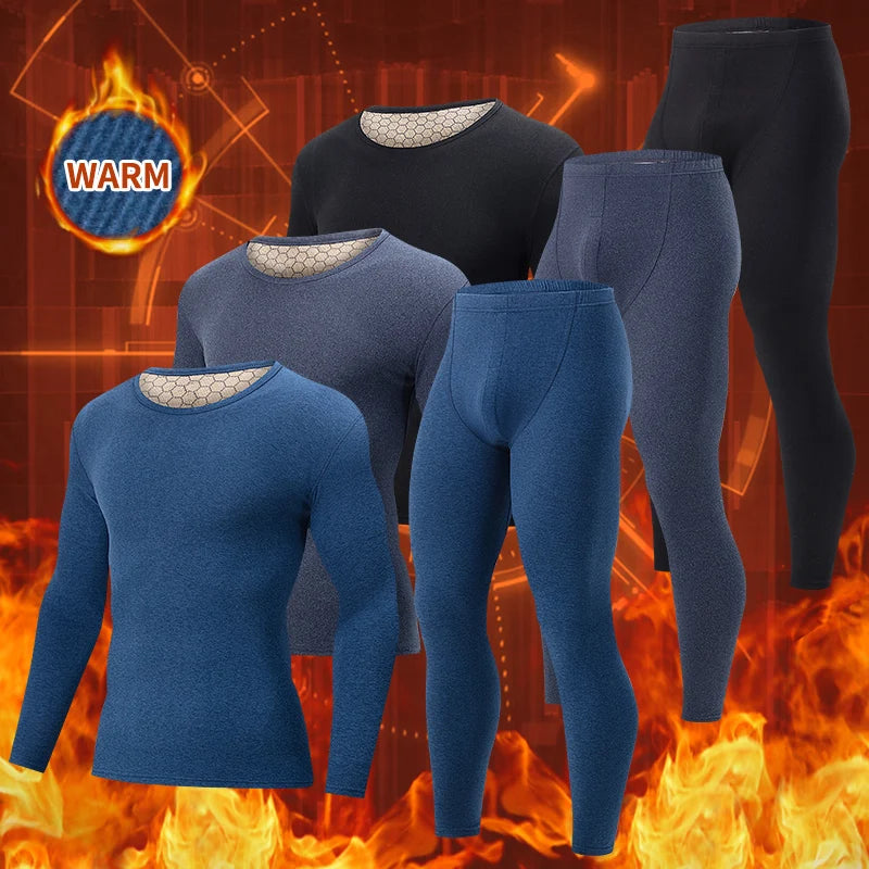 2-Piece Men's Fashion Autumn Clothes And Long-sleeved Trousers Set For Teenagers' Thermal Underwear At The End Of Autumn And Win