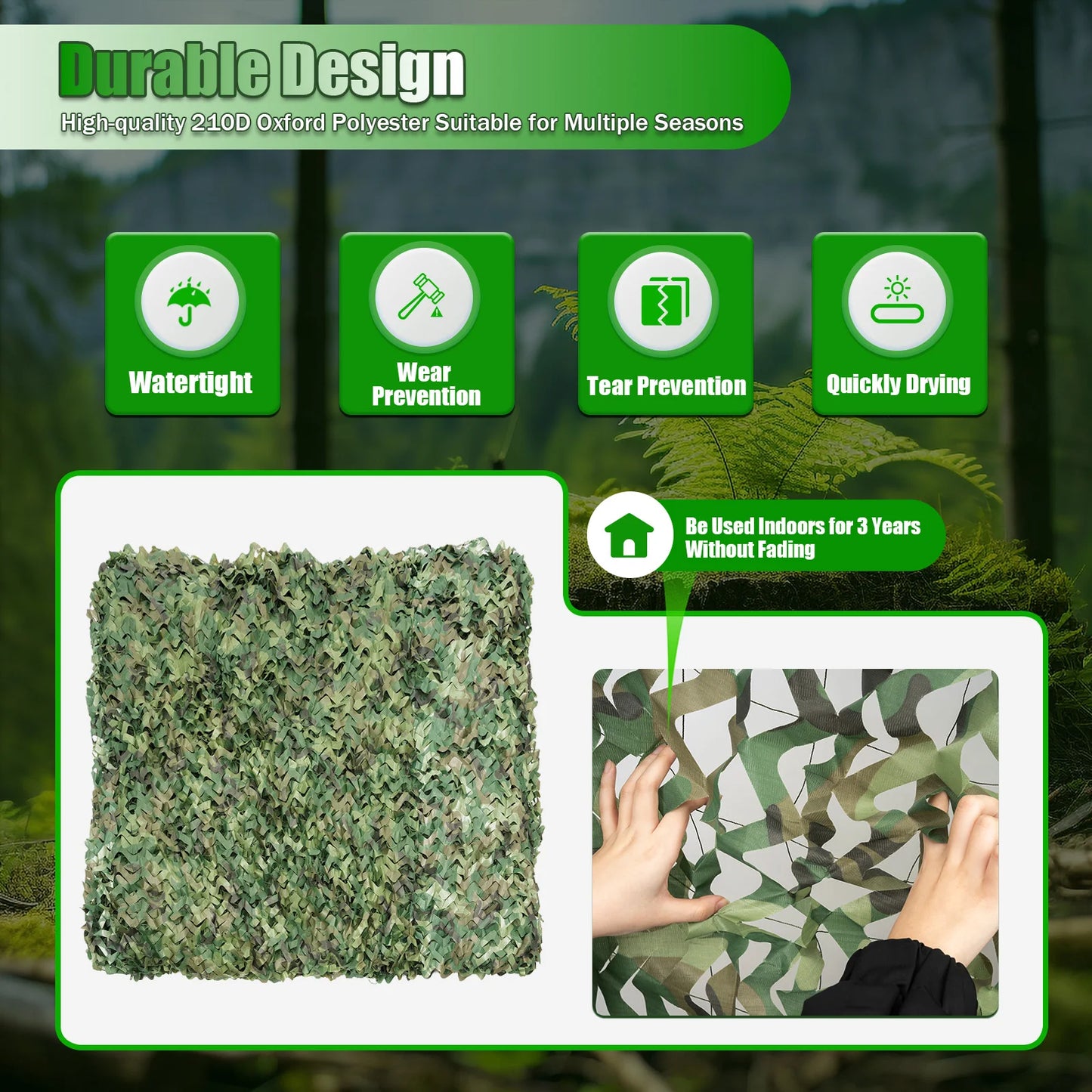 8*8m Camouflage Net Hunting Net Sunshade Mesh Nets Car Tent Shade Covers Hunting Blind Shooting Military Theme Party Decor