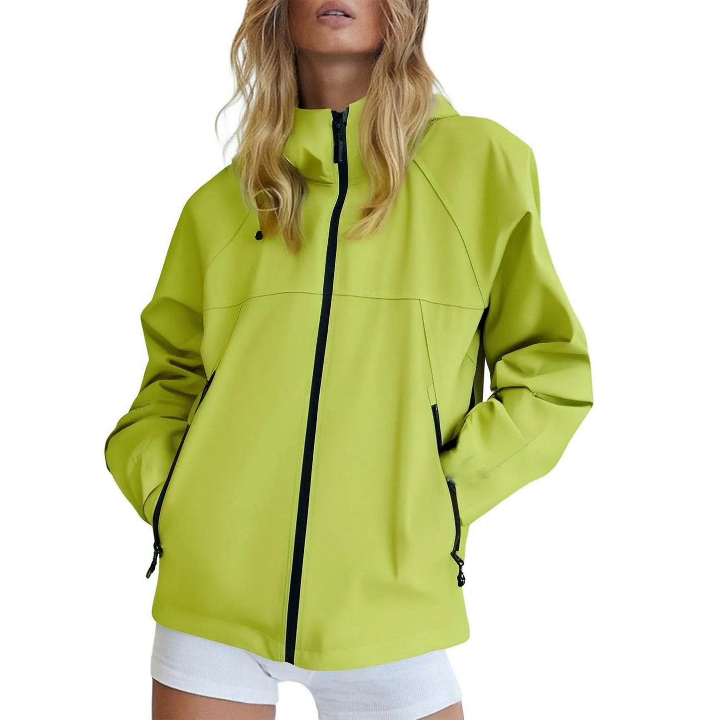 Women'S Solid Color Long Sleeved Hooded Outdoor Suit Windproof And Thin Jacket Spring Autumn Women Solid Color Sweatshirt Coat