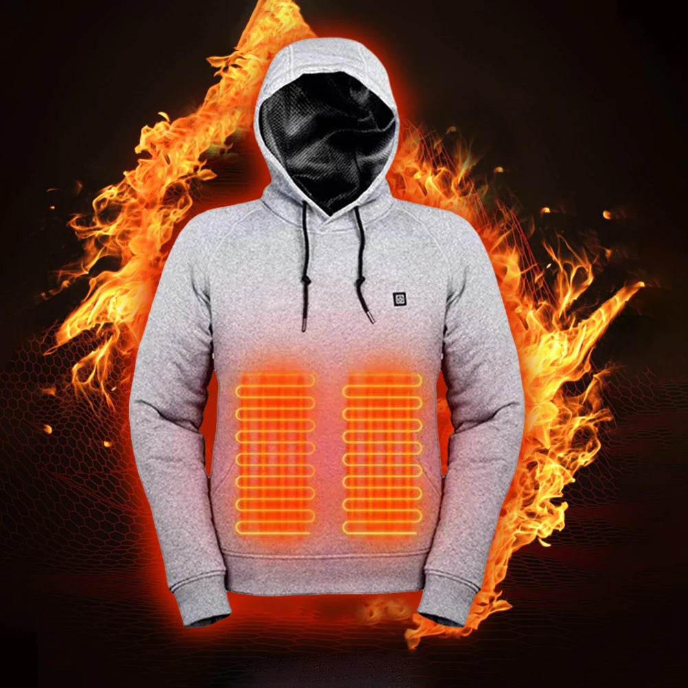 5 Heating Zones Heated Jacket Men Women Vintage Gothic Cozy USB Rechargeable Long Sleeve Streetwear Loose Coats Soft 3 Levels