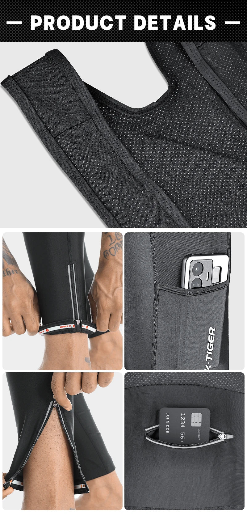 X-TIGER Winter Men's Cycling Bib Pants Cold Resistant Keep Warm Wool Breathable 5D Gel Pad TMB Mountain Road Cycling Pants