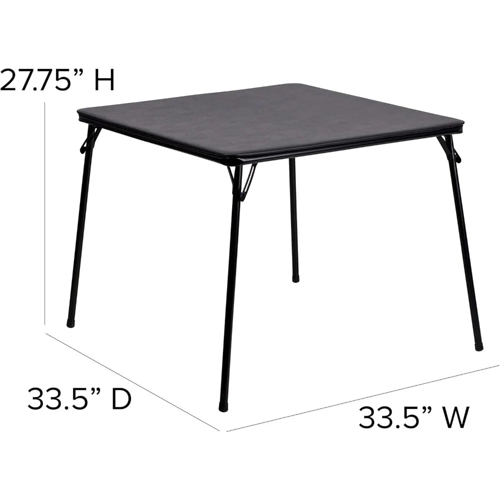 5-Piece Multipurpose Folding Card Table and Chairs Set for 4 Players, Padded Top Portable Square Folding Table