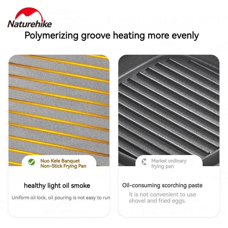 Naturehike Non-stick Frying Pan Aluminum Outdoor Picnic Ultralight Camping Portable Cookware Camping Supplies Cool Camping Gear