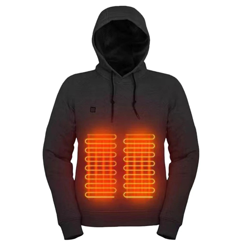 5 Heating Zones Heated Jacket Men Women Vintage Gothic Cozy USB Rechargeable Long Sleeve Streetwear Loose Coats Soft 3 Levels