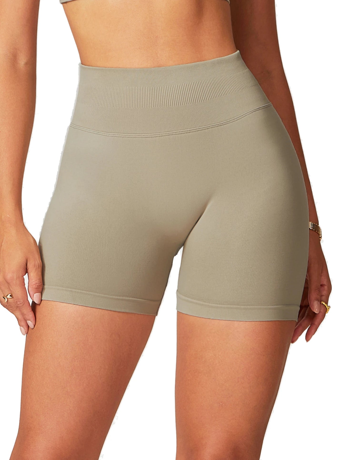 Seamless Fitness Shorts Women's Summer Thin Stretch High Waist Hip Yoga Shorts Sports Running Breathable Quick Drying Training P