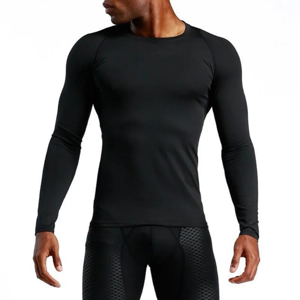 Men Long Sleeve Compression Under Base Layer T-Shirt Sport Fitness Underwear Tops Undershirts Warm Elastic Long Johns Inner Wear