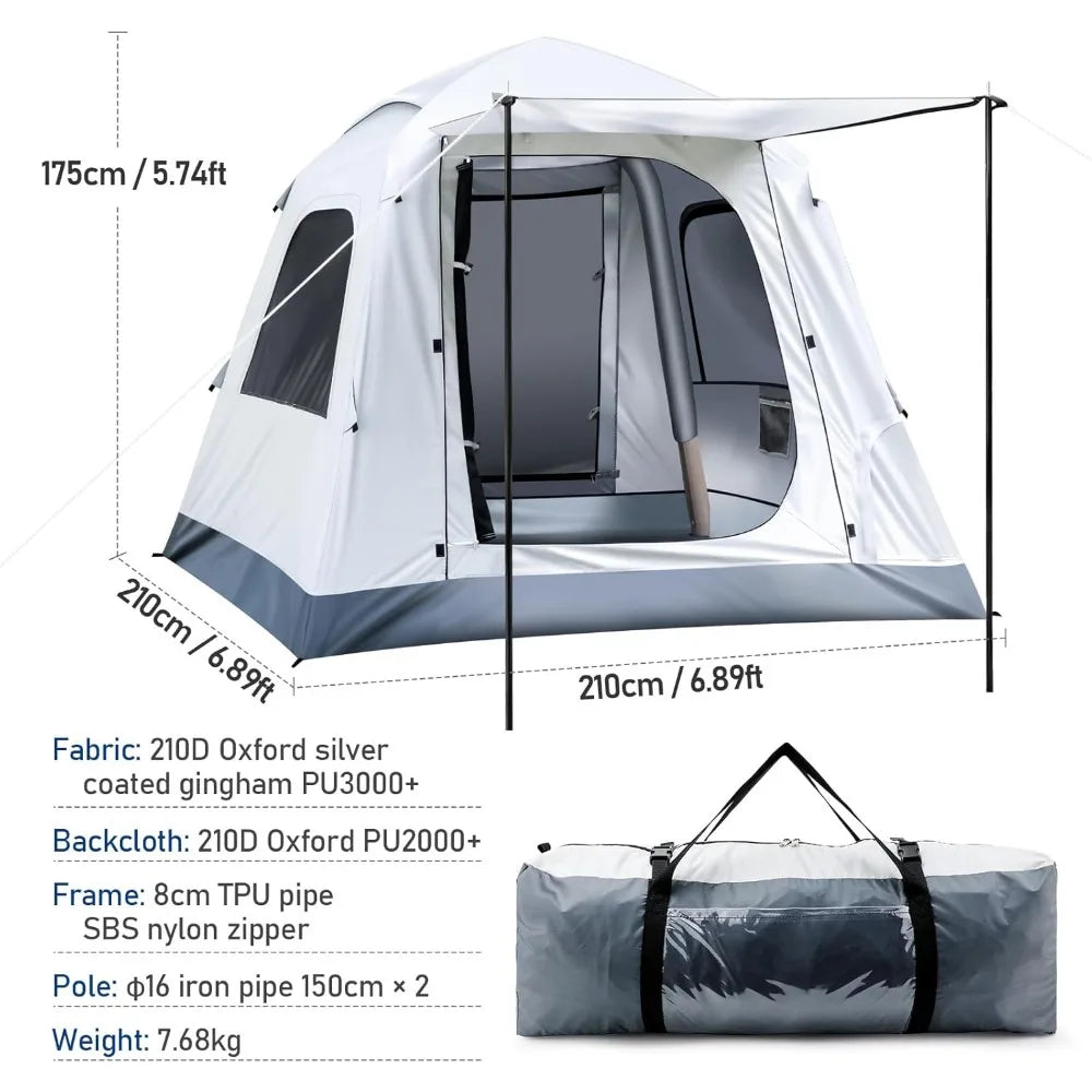 Quick Setup Air-Inflatable Tent for 3-4 People: Ideal for Outdoor Glamping Adventures