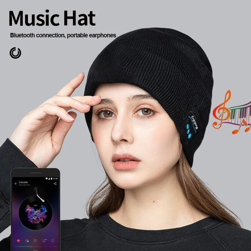 Bluetooth Music Hat Winter Warm Running Sports Hat For Men And Women Soft Windproof Hat For Hiking Fitness Cycling Running Yoga