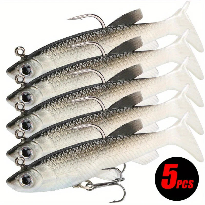 5Pcs Realistic Soft Bait-8Cm Realistic Bait-High-Quality Sharp Hook-For-Use for Freshwater and Salty Fishing