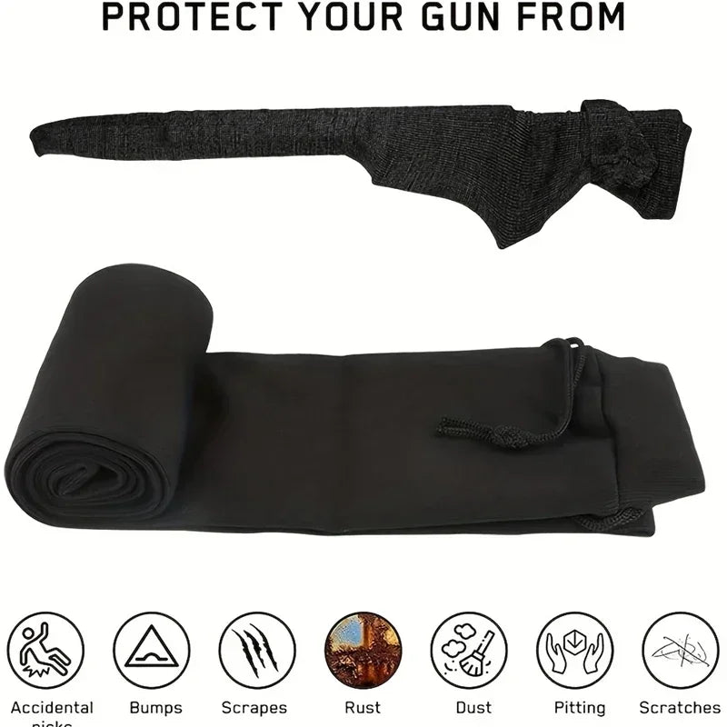 Silicone Treated Gun Sock Polyester Rifle Shooting Fishing Rod Protection Cover Bag Case Hunting Sleeve