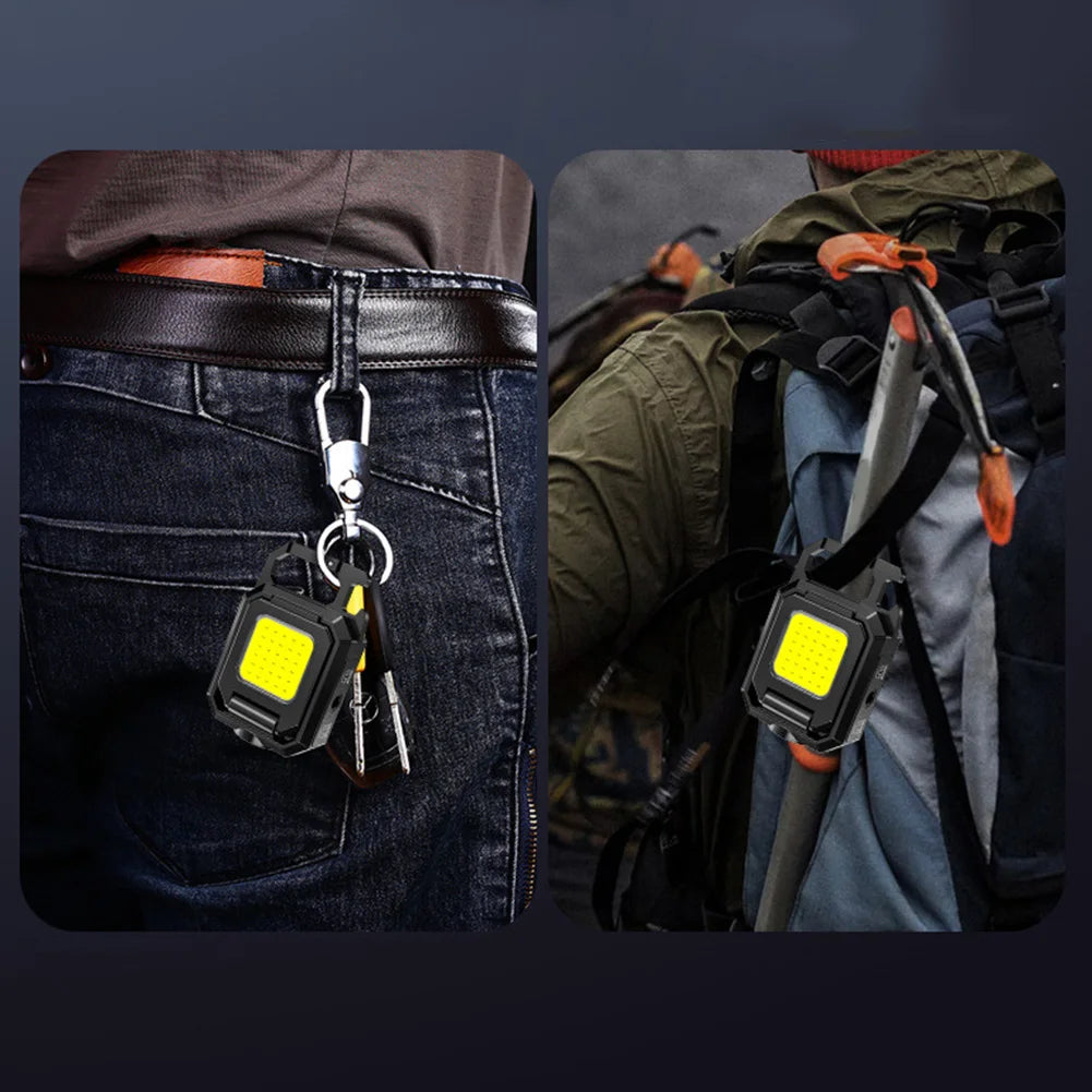 1p XPE Pocket Flashlight 1000LM COB LED Emergency Lamp 800mAh Type-C USB Rechargeable IPX4 Waterproof for Outdoor Camping Hiking