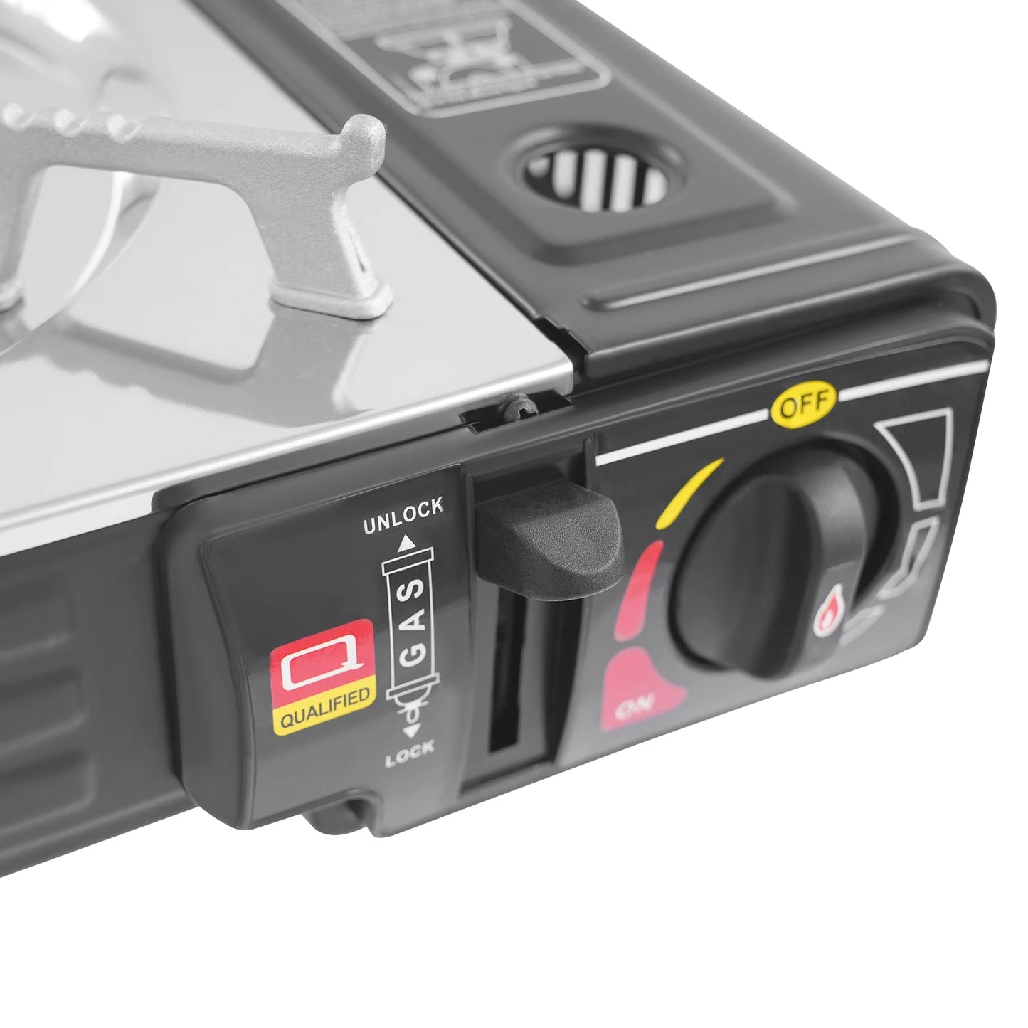 Double Head Barbecue Gas Stove Portable Camping Barbecue Stove with Baking Tray Outdoor Picnic Barbecue Tool