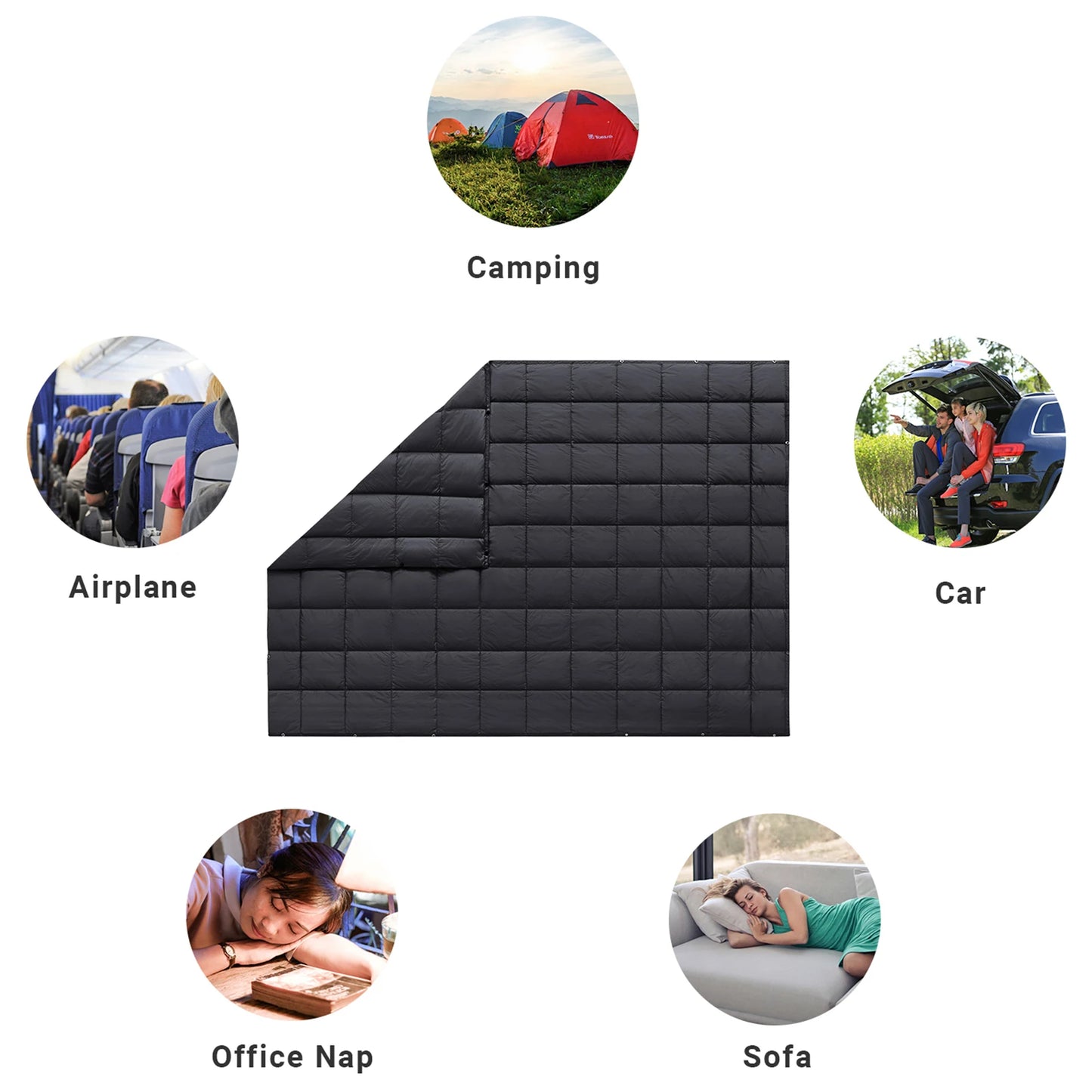 KingCamp Multifunctional Blankets, Warm Camping Quilt Insulation, Widened And Enlarged Design, Puffy Blanket For Picnic