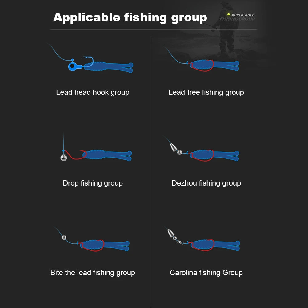 30pcs Soft Fishing Lures 50mm 1.2g Soft Bait Two-Tail Shaped Fishing Baits for Saltwater and Freshwater Bass Crappie Walleye