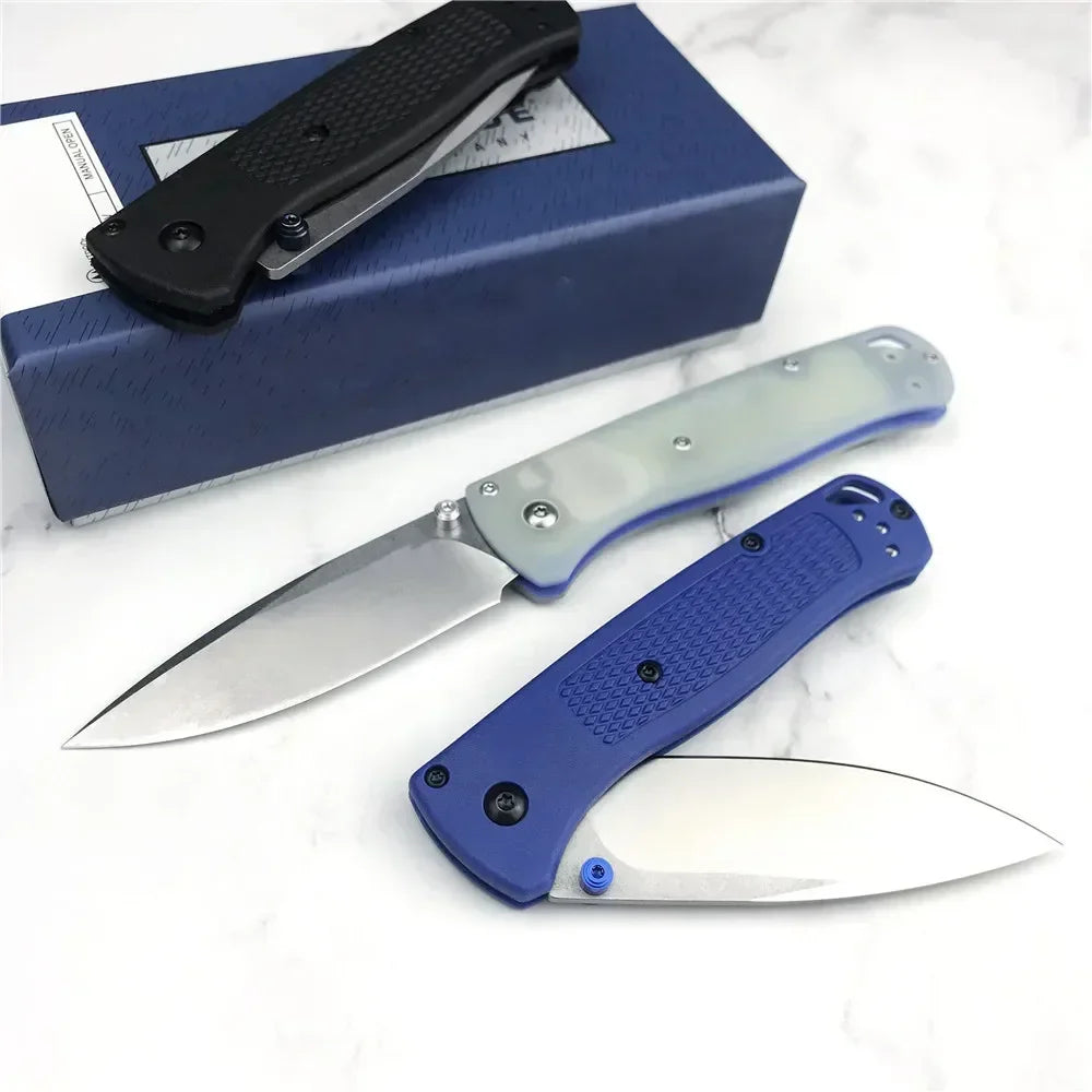 BM 535 G10/ Nylon Fiber Handle Pocket EDC Folding Knife Drop Point Blade Outdoor Utility Survival Camping Hunting Knife