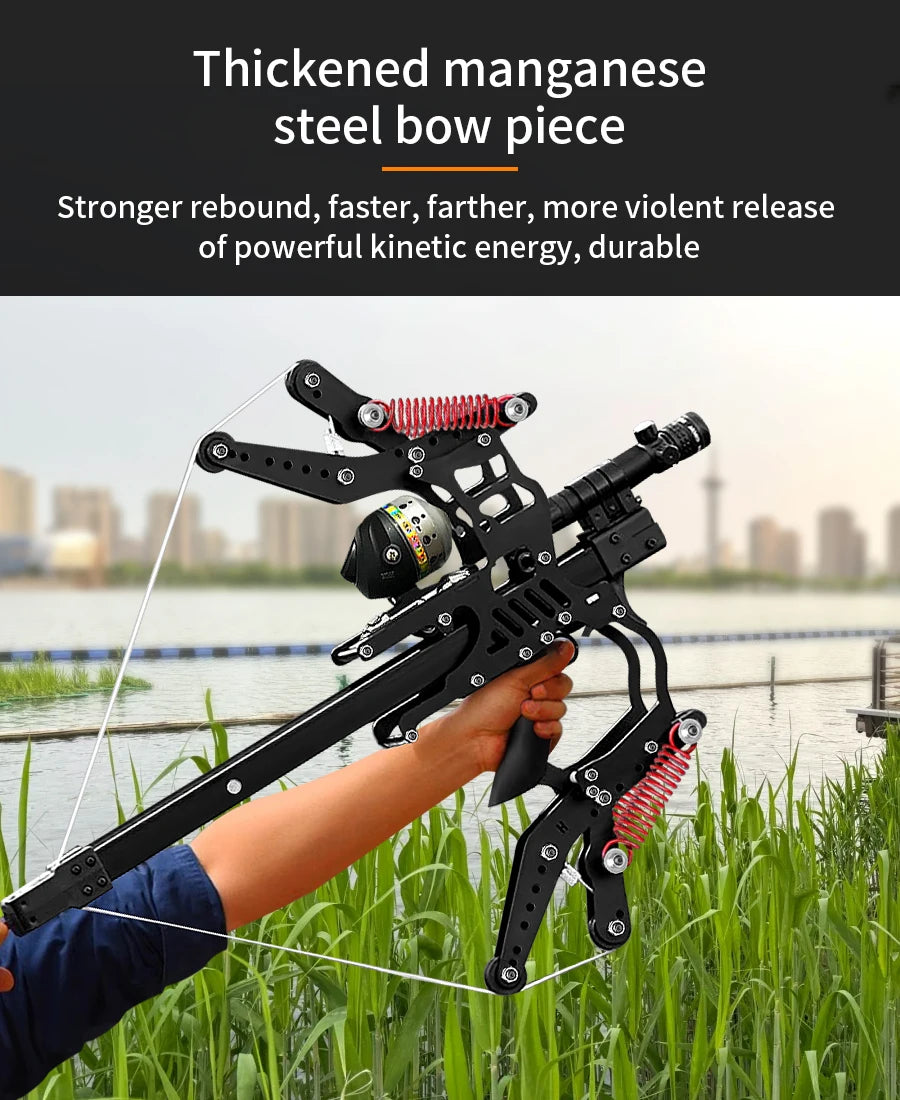 Fire Dragon Dual-Use Compound Bow with Fishing Reel and Sight-Fast Shooting Speed, Ultra-Stable for Hunting, Fishing and Archery