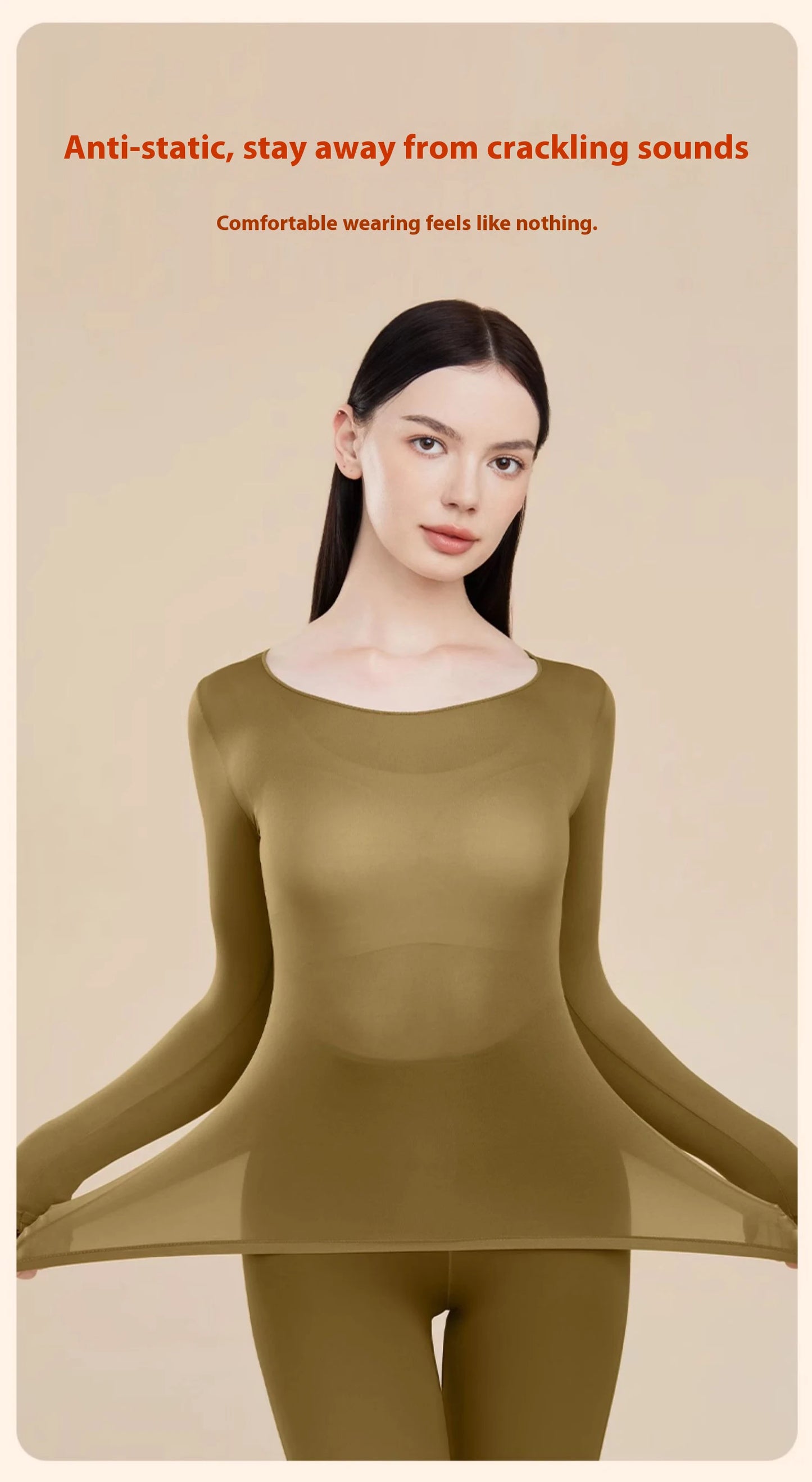 Women Warm Thermal Underwear Ultra Thin Traceless Long Sleeves Clothes High Elastic Set Black Tech Constant Temperature Lingerie