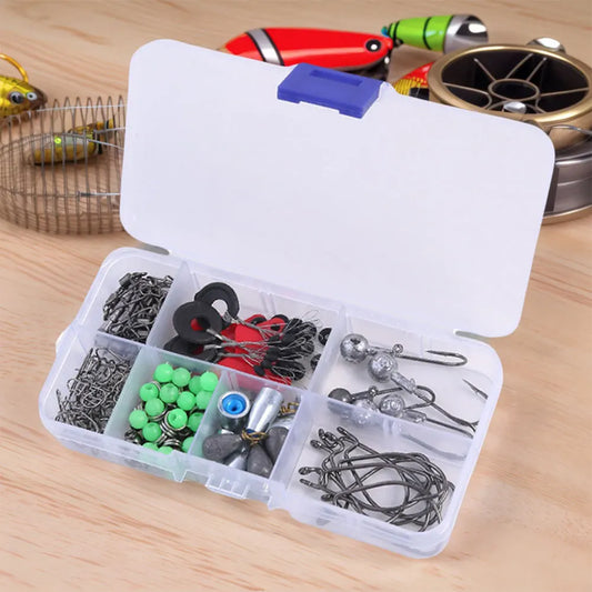 170pcs Fishing Accessories Kit Including Box Hooks Swivels Sinkers Fishing Gear Set Gifts for Men