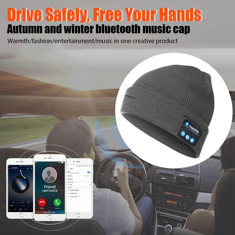 Bluetooth Music Hat Winter Warm Running Sports Hat For Men And Women Soft Windproof Hat For Hiking Fitness Cycling Running Yoga