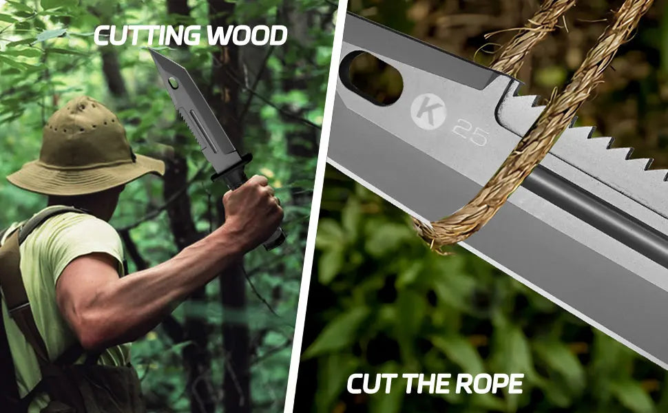 Straight Knife Tactical 7CR17MOV Steel Blade Sharp Durable ABS Handle for Jungle Camping Hunting Outdoor Survival Self-defense