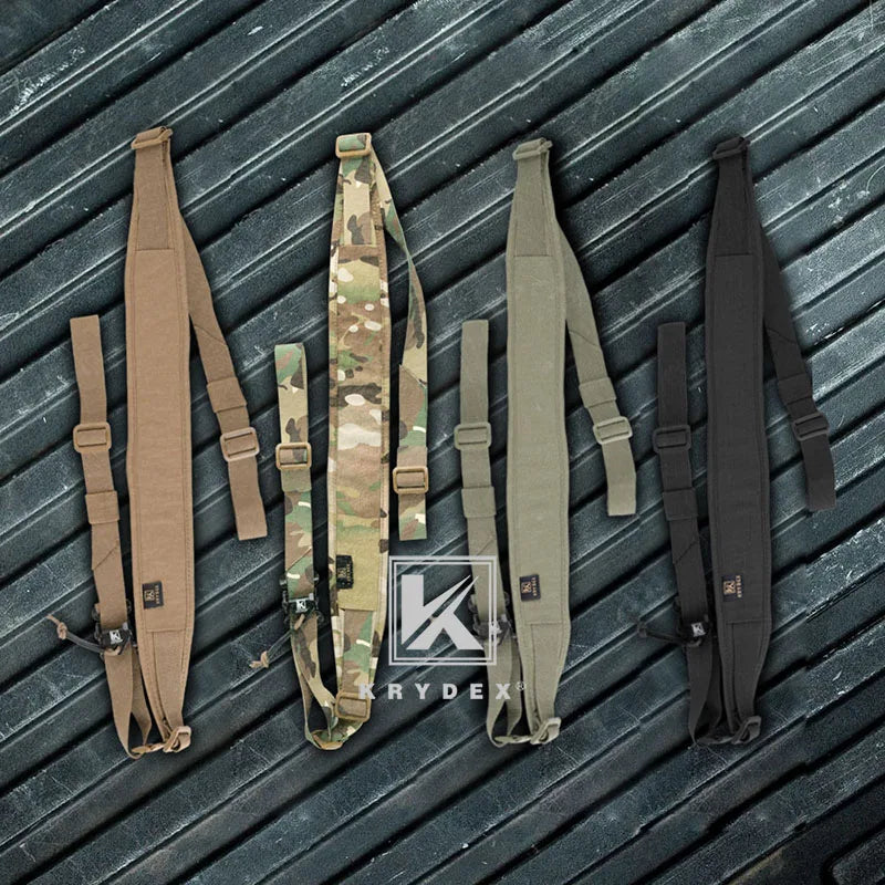 KRYDEX Tactical Sling Modular Gun Strap Slingster Removable 2 Point / 1 Point 2.25" Padded Sling Shooting Hunting Accessories